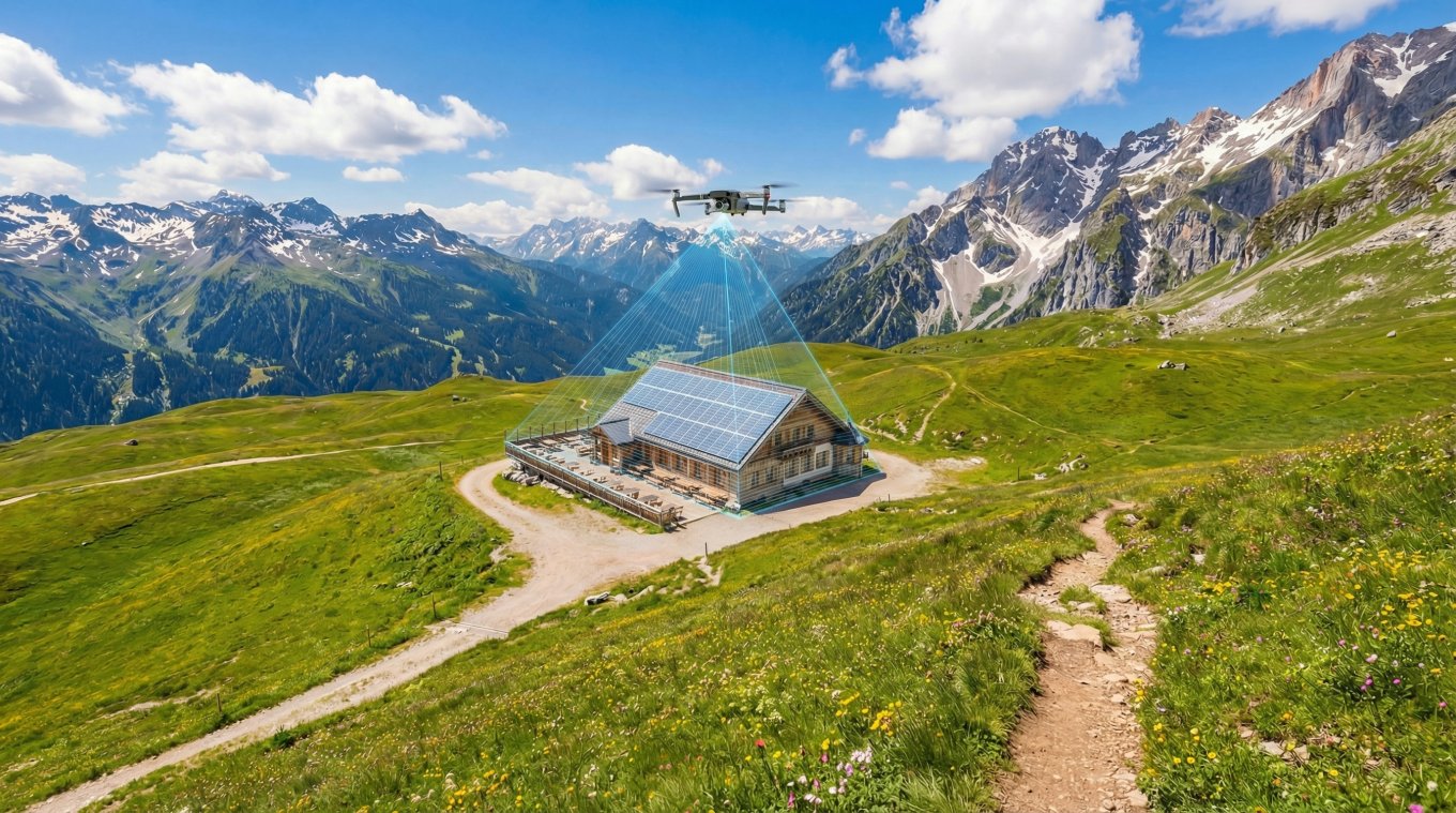 3D-Vermessung und Potentialanalyse einer PV-Anlage auf einem Dach