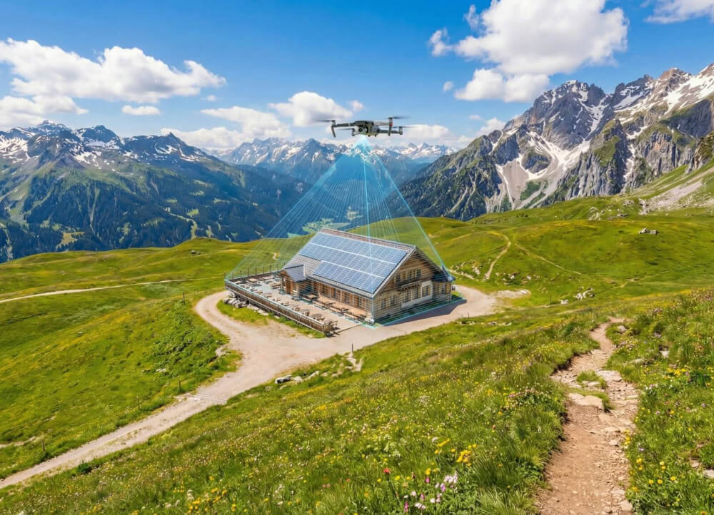 3D-Vermessung und Potentialanalyse einer PV-Anlage auf einem Dach